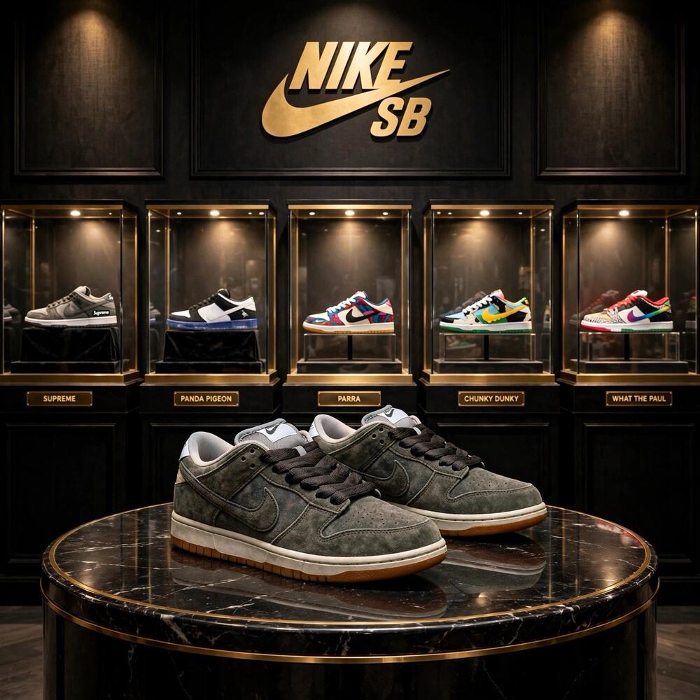 Size 7.5 Nike SB Dunk Low Pro B Sequoia Light Army HJ0367-301 Gum